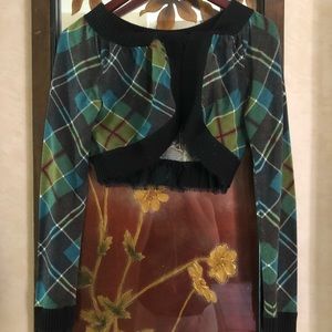 L.A.M.B. by Gwen Stefani Plaid Bolero Sweater